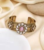 Chic pink color american diamond bracelet with delicate sparkling design