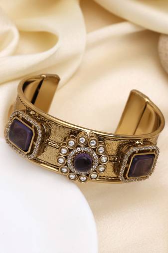 Deep purple color american diamond bracelet for royal statement look