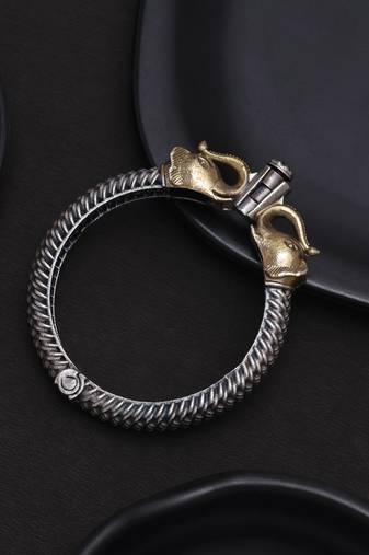 Gold & silver color dual tone openable oxidised bracelet for weddings