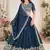 teal blue Sequins Embroidered georgette lehenga dress