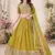 mustard yellow Sequins Embroidered georgette lehenga dress