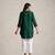 Dark green cotton blend short kurta