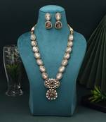 Black color american diamond necklace set for bold and elegant looks