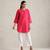 fuchsia cotton blend short kurta