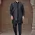 Black Pure Silk jacquard designer indo western for mens
