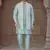 sky blue pure silk jacquard jacket with kurta and pyjama set