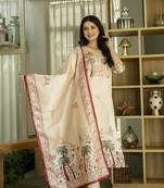 Women's Beautiful Viscose Assam Silk Embroidered Straight Kurta with Pant And Dupatta Set