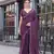 Silk blend wine solid embellished stone work sarees