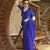 Georgette royal blue stone swarovski work sarees