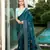 Silk blend teal floral zari cut-work  border sarees