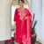 Pink color embroidery work with printed roman silk fabric stylish partywear readymade kurta set