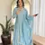 Sky blue color vichitra silk fabric embroidery work readymade partywear kurta set