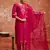 Pink color viscosee rayon fabric readymade kurta set with embroidery work
