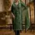 Green color silk blend fabric embroidery work ceremonial readymade suit