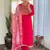 Pink color viscosee rayon fabric embrodidered readymade kurta set