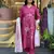Pink color viscosee chanderi fabric embroidery work with printed girlie kurta set with dupatta