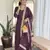 Wine color vichitra silk fabric embroidery work girlie kurta set with dupatta