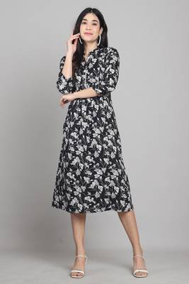 women's pure cotton jaipuri printed western dress 1