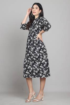 women's pure cotton jaipuri printed western dress 3