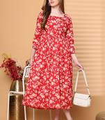 women's pure cotton jaipuri printed western dress