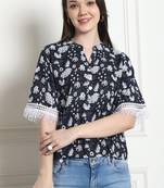 women's cotton jaipuri printed crop top