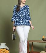 women's pure cotton jaipuri printed short top