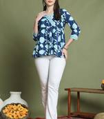 women's pure cotton jaipuri printed short top