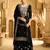Black color embroidery work velvet fabric wedding ceremonial palazzo suit