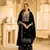 Black color velvet fabric embroidery work heavy ceremonial palazzo dress