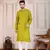 Olive smart and stylish printed cotton fabric kurta pajama for mens