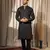 Black viscosee fabric embroidery work ethnic ceremonial kurta pajama fo mens