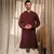 Maroon viscosee fabric embroidery work ethnic ceremonial kurta pajama for mens