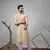 Yellow modal silk fabric printed ethnic ceremonial kurta pajama for mens