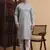 Grey rayon fabric chikankari embroidery work traditional kurta pajama for mens