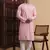 Pink rayon fabric chikankari embroidery work traditional kurta pajama for mens