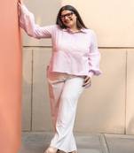 baby pink striped shirt crafted cotton