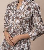 Off white jaal printed cotton shirt