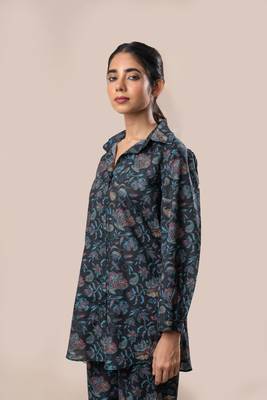 Black printed cotton shirt 1