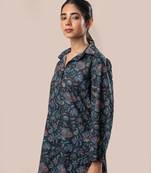 Black printed cotton shirt