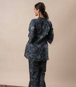 Black printed cotton flared top