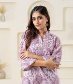 Light pink paisley printed pure cotton top
