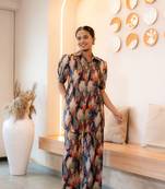 Buttoned-down printed cotton top