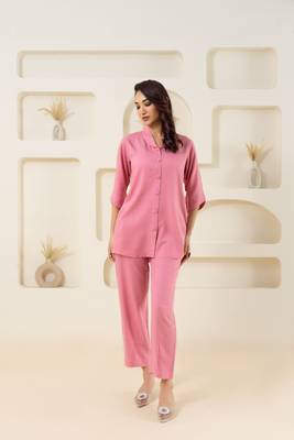 Pink shawl collar solid top 1