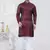 Maroon jecquard silk pathani suits for mens wear