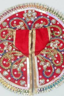 6.5'' Red Dabka Ladoo Gopal Poshak