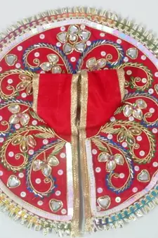 6.5'' Red Dabka Ladoo Gopal Poshak