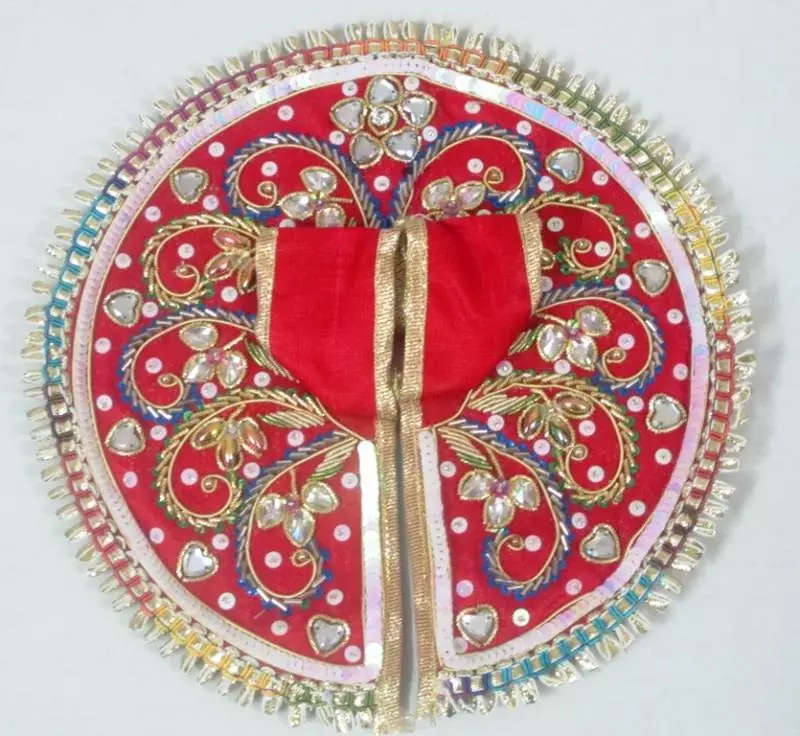 6.5'' Red Dabka Ladoo Gopal Poshak
