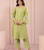 Purna kelly embroidery kurta pant set