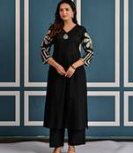 Mika raven embroidery cotton kurta pant set