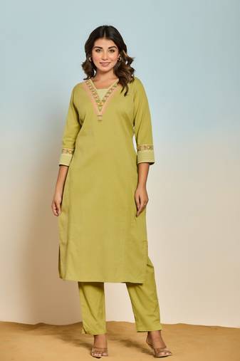 Rajhans pine cotton kurta pant set